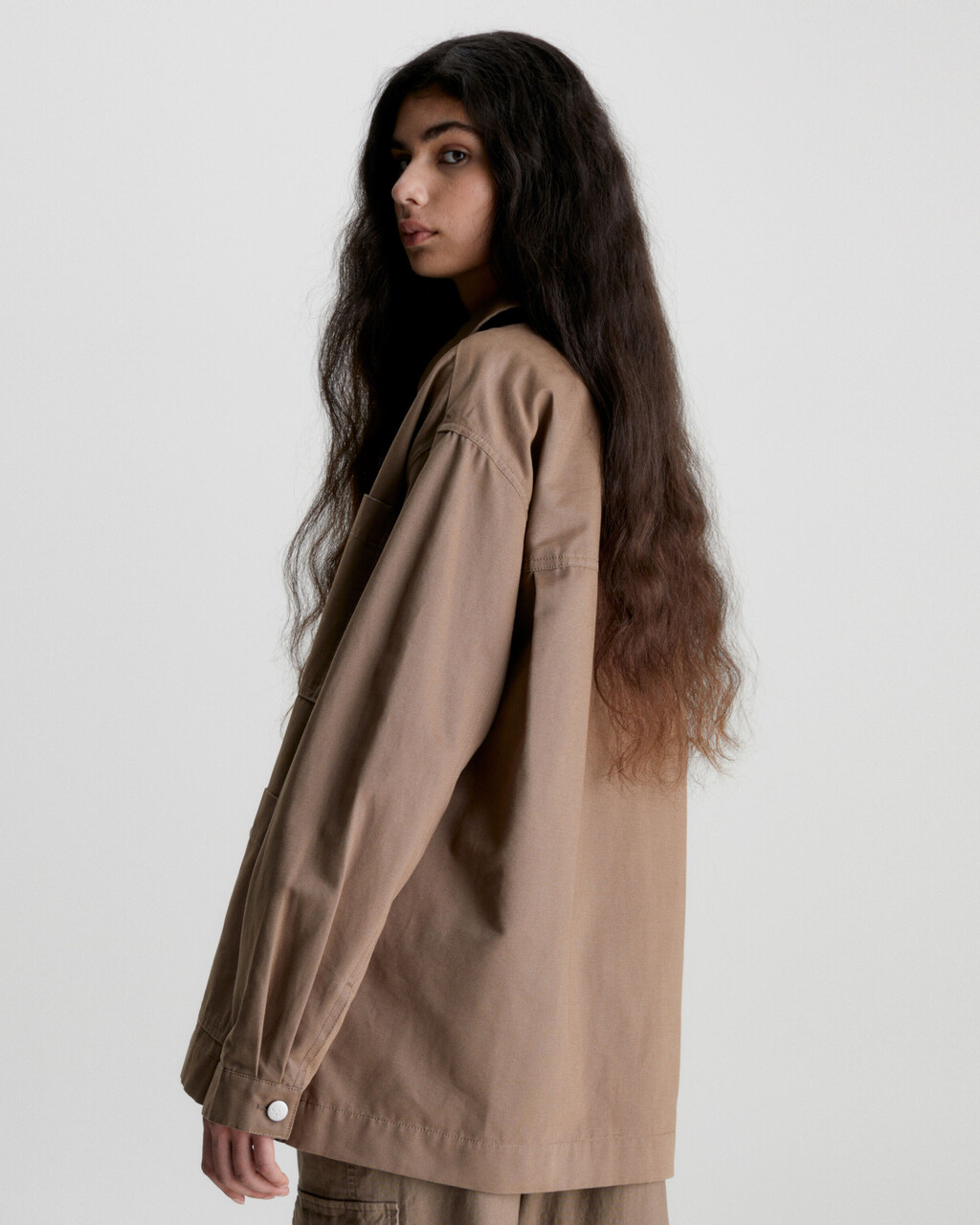 RELAXED UTILITY SHIRT JACKET, Shitake, hi-res