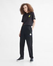 YEAR OF THE RABBIT FLOCKED APPLIQUE TEE, CK BLACK, hi-res