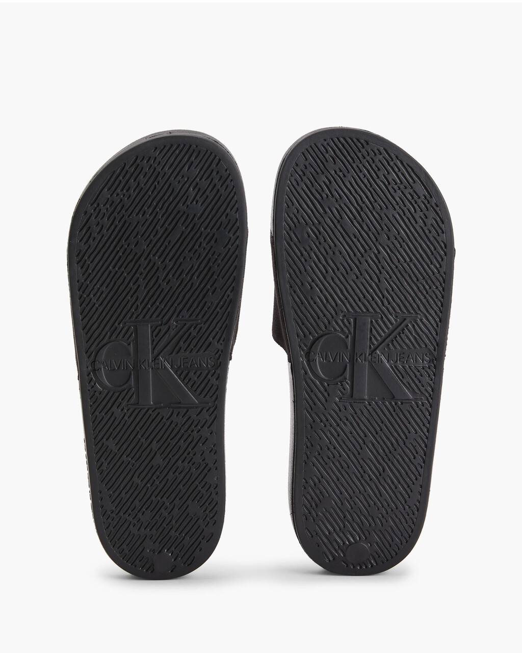 MONOGRAM COTTON SLIDES, Black, hi-res