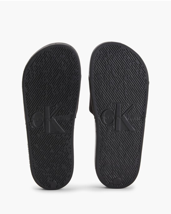 MONOGRAM COTTON SLIDES