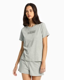 REIMAGINED HERITAGE LOUNGE CREW NECK TEE, Grey Heather, hi-res