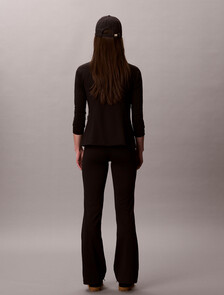 Quick-Dry Flared Gym Leggings, Black, hi-res