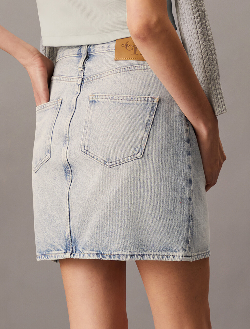 Regular Denim Mini Skirt, Denim Light, hi-res