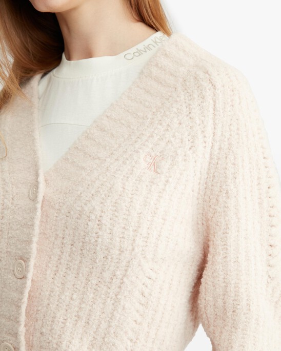 Cropped Cable Knit Cardigan