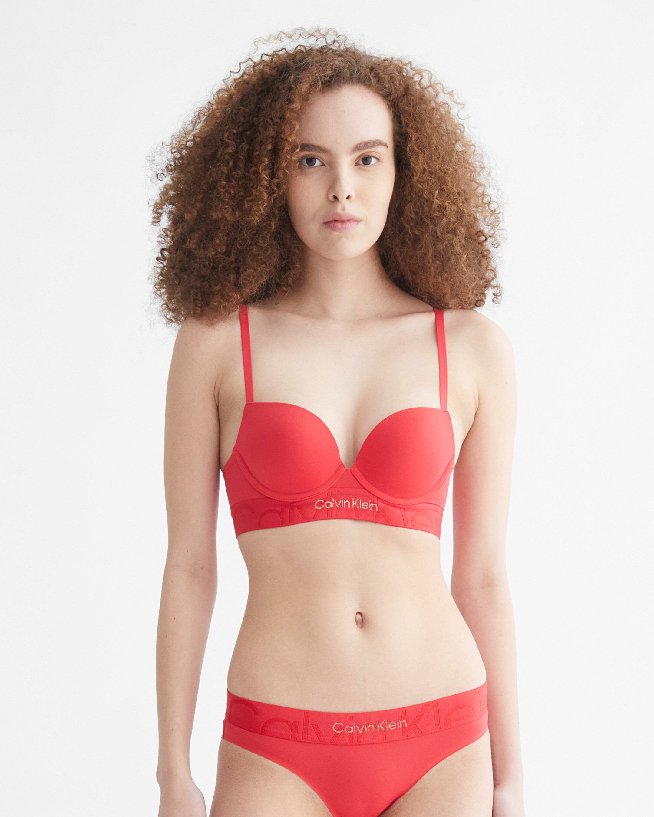 Embossed Icon Micro Push Up Plunge Bra