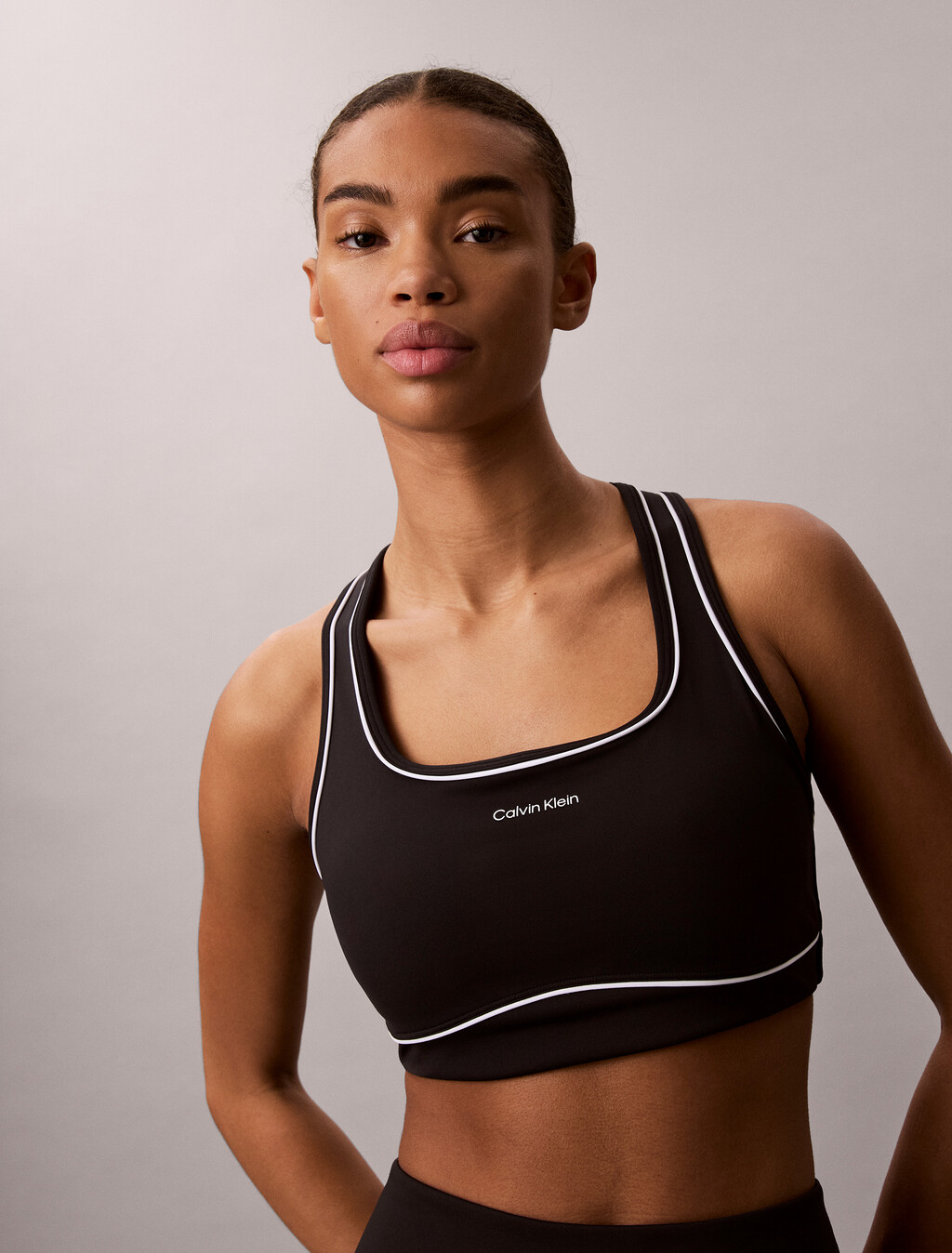 Quick-Dry Racerback Sports Bra, Black, hi-res