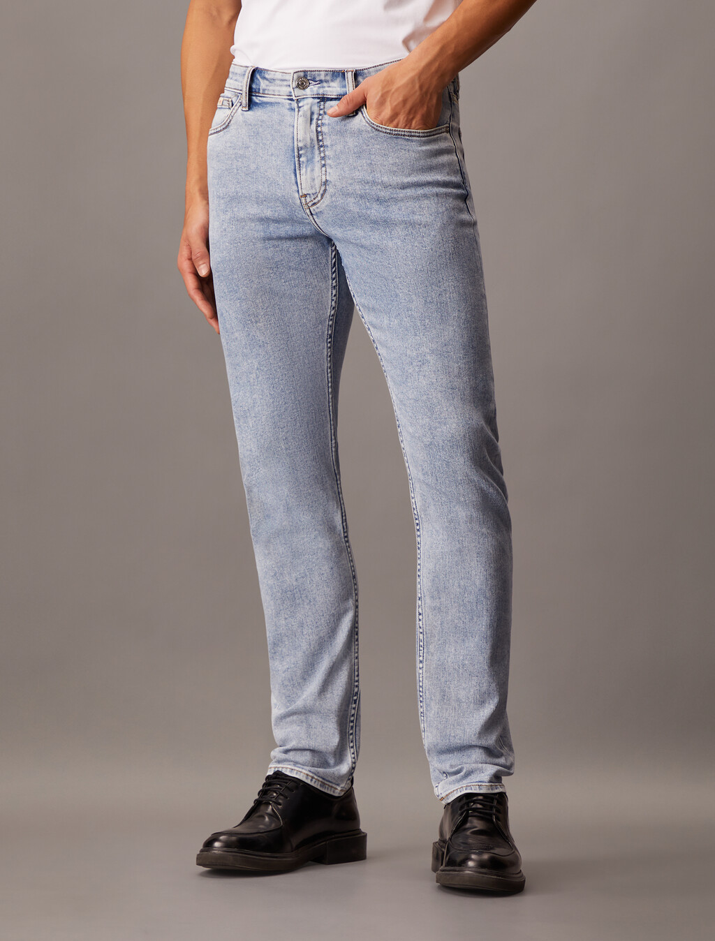 Washed Slim Jeans, Denim Light, hi-res
