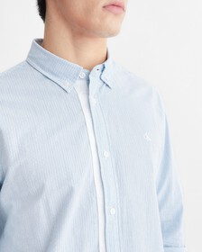 SLIM SEERSUCKER SHIRT, Tarps Blue, hi-res
