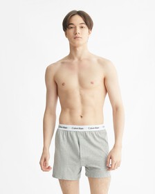 Cotton Stretch Traditional Boxers 2 Pack, WHITE/GREY HEATHER, hi-res