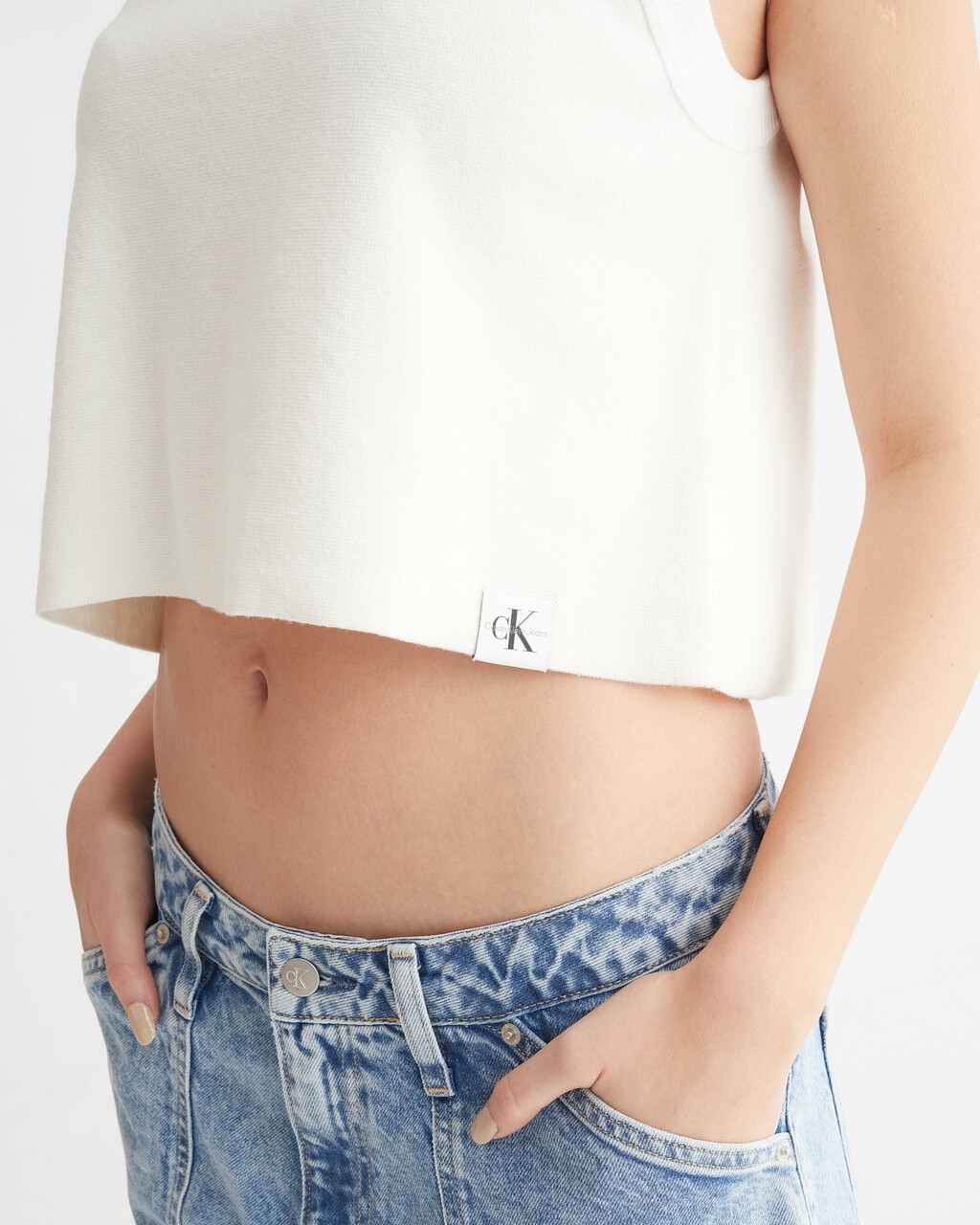 Premium Essentials Knit Tank Top, Bright White, hi-res