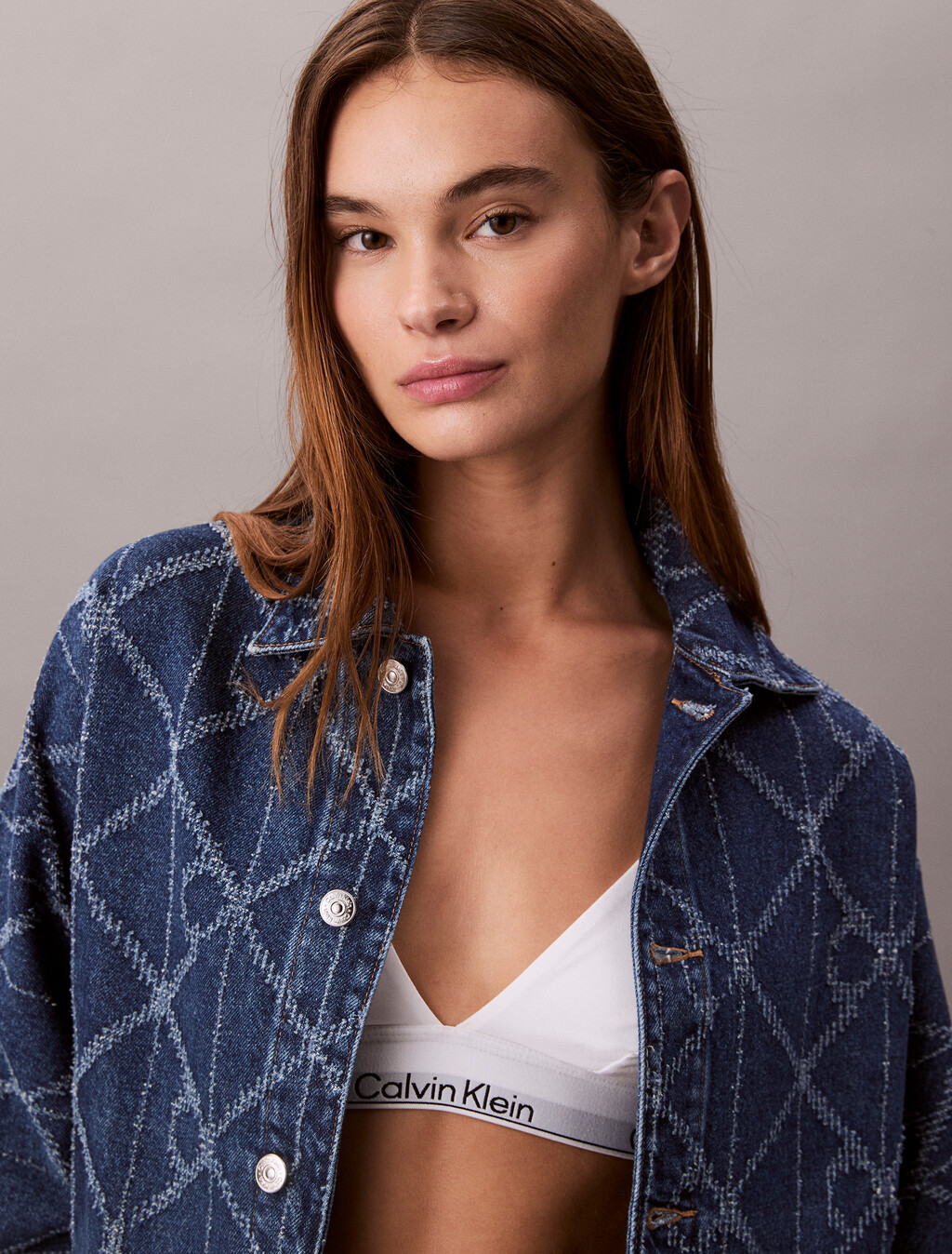 All-Over Logo Denim Jacket, CK ATLANTIC, hi-res
