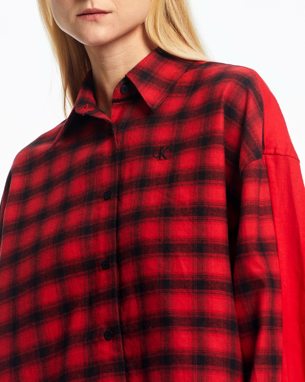 Oversized Plaid Block Shirt, Salsa Plaid, hi-res