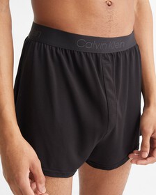 CK BLACK PIQUE SLIM BOXERS, Black, hi-res