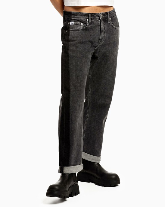 90S STRAIGHT TWO TONE BLACK JEANS