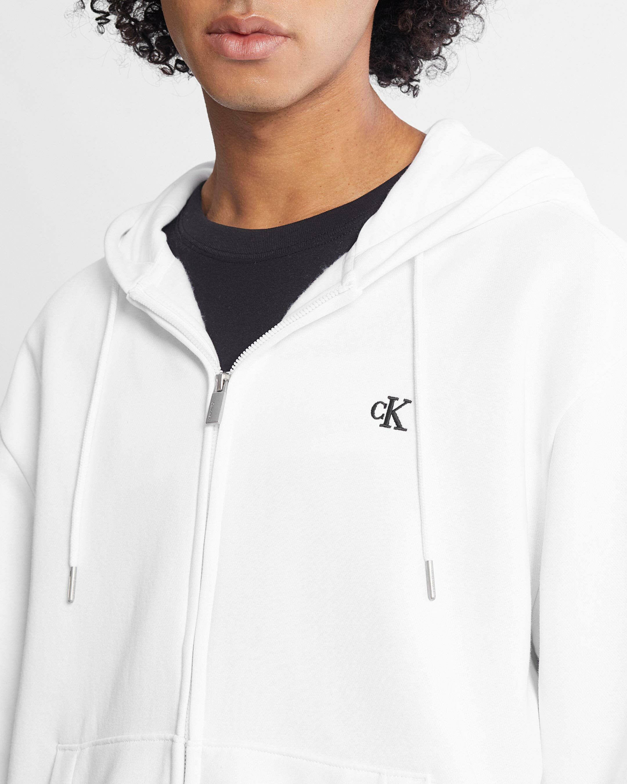White hooded clearance zip up sweatshirt