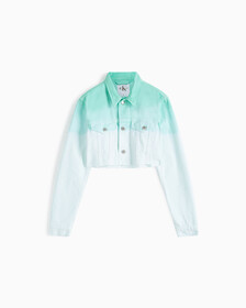 Pride Extreme Cropped Denim Jacket, Denim Light, hi-res