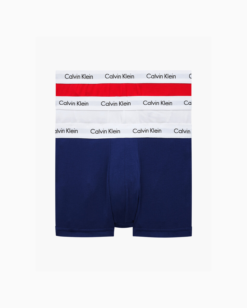 COTTON STRETCH 3 PACK LOW RISE TRUNK, White/ Pyro Blue /Red Ginger, hi-res