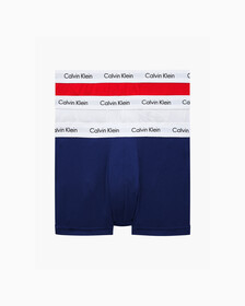 Cotton Stretch 3 Pack Low Rise Trunk, White/ Pyro Blue /Red Ginger, hi-res