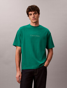 Calvin Logo Crew Neck Tee, Enchanted Forest, hi-res