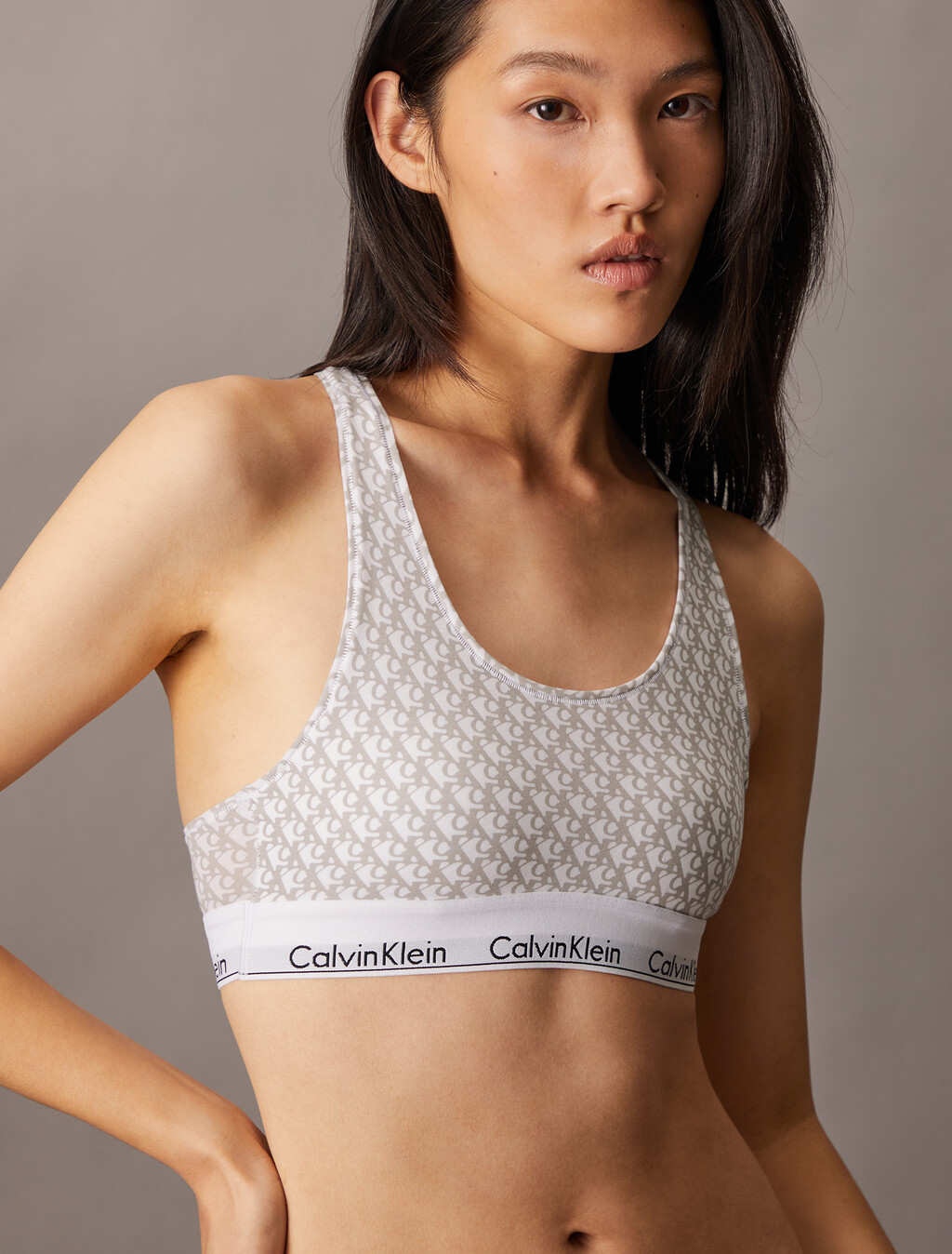 Icon Cotton Lightly Lined Bralette, PLUSH MONOGRAM_6.98IN+ASH, hi-res