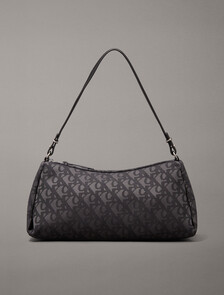 Logo Jacquard Shoulder Bag, Black, hi-res