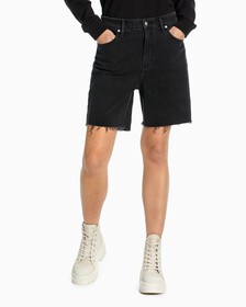 BERMUDA MOM SHORTS, Denim Black, hi-res