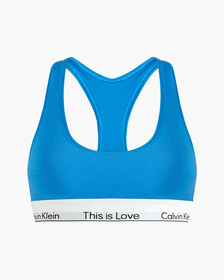 Modern Cotton Unlined Bralette, Deep Sky Blue, hi-res