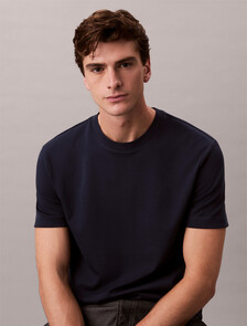 Tonal Monogram Crewneck Tee, Dark Sapphire, hi-res