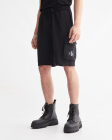 MONOGRAM  BADGE  SWEAT SHORTS, CK BLACK, hi-res