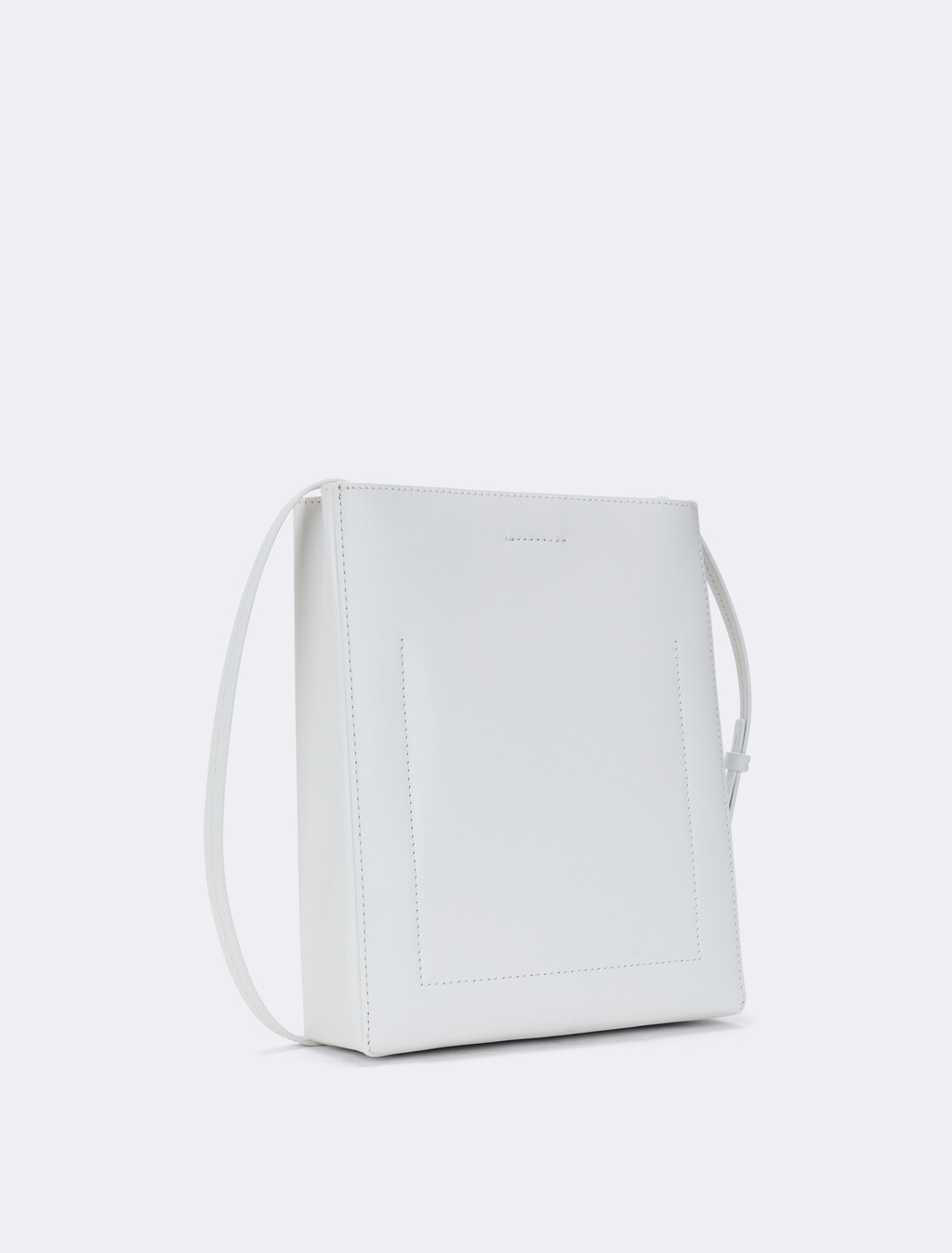 Line Leather Crossbody Bag, Chalk, hi-res