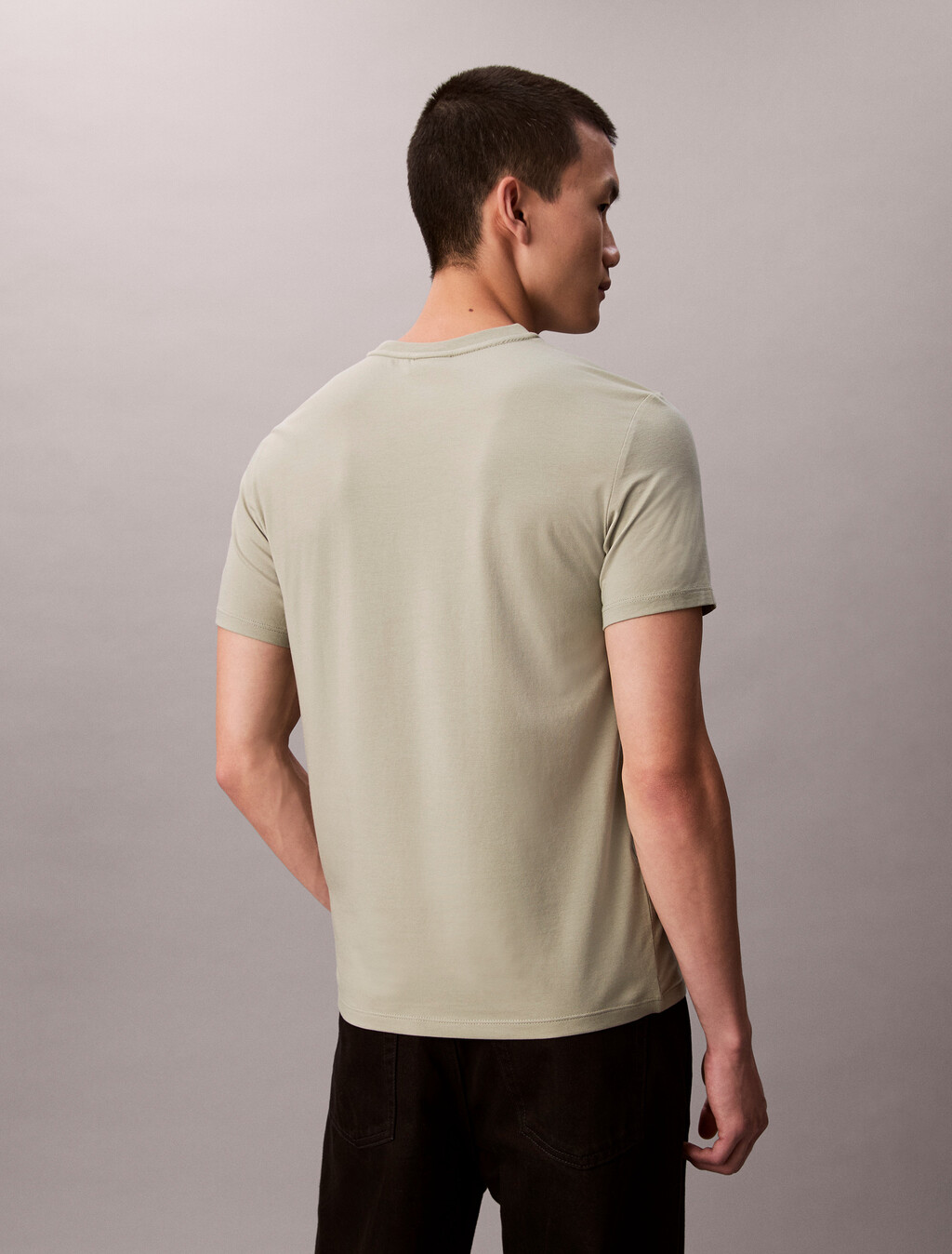 Stretch Cotton Slim Tee, Seagrass, hi-res