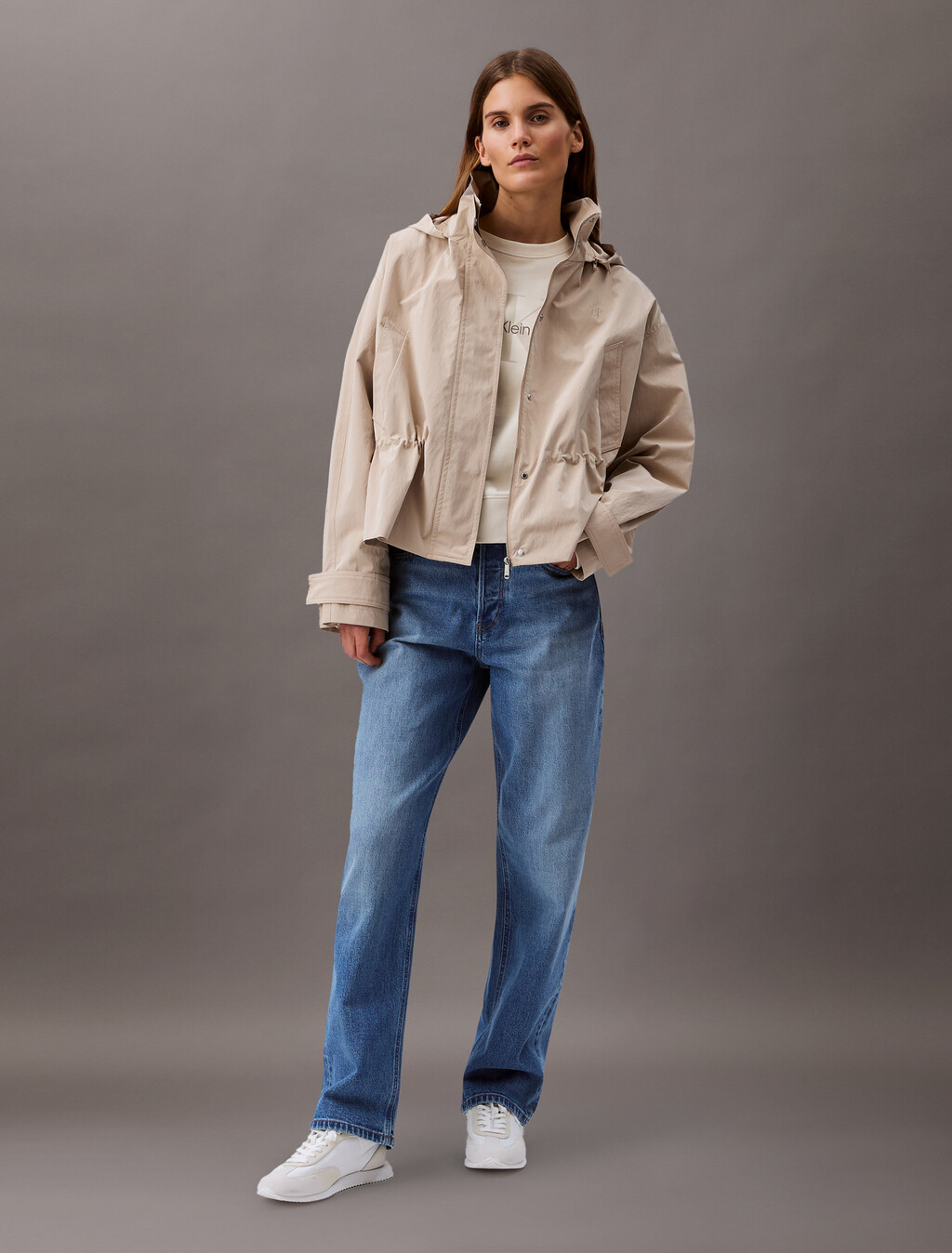 Nylon Waisted Jacket, Humus, hi-res