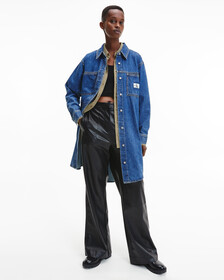 UTILITY DENIM SHIRT DRESS, Denim Dark, hi-res