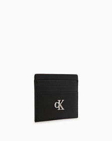 Minimal Monogram Cardholder, BLACK, hi-res