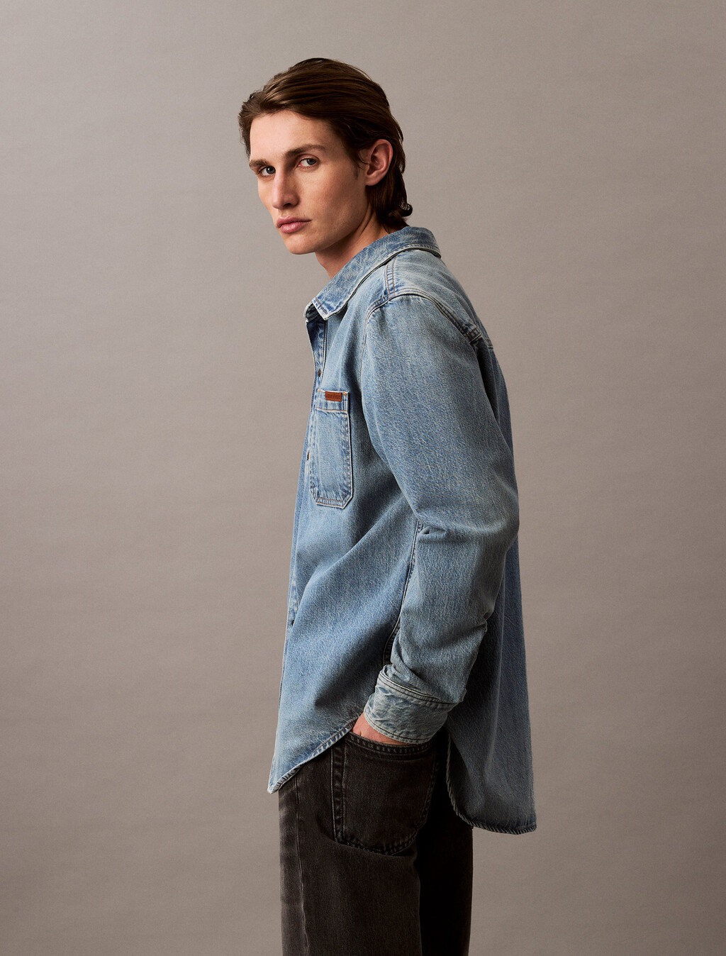 Relaxed Denim Shirt, CK NO06, hi-res