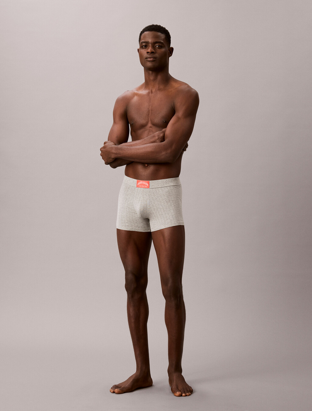 Trunks - Heritage Classic Cotton, grey heather w/ punch pink, hi-res