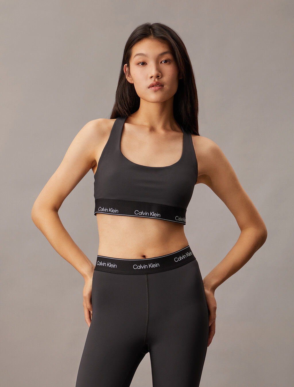 Essentials Modern Medium Support Bra, Black, hi-res