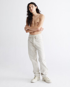 Standards Unbleached Marble Dye Straight Leg Jeans, Unbleached Marble Dye, hi-res