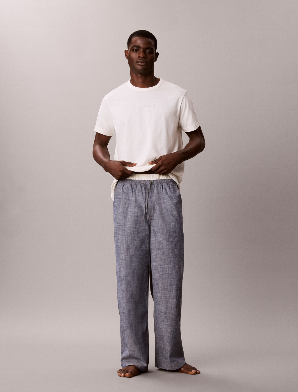 Cotton Chambray Sleep Pants, CHAMBRAY INDIGO, hi-res