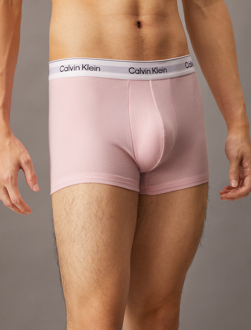 Icon Cotton Stretch Trunks 2 Pack, snow heather/ buff pink, hi-res