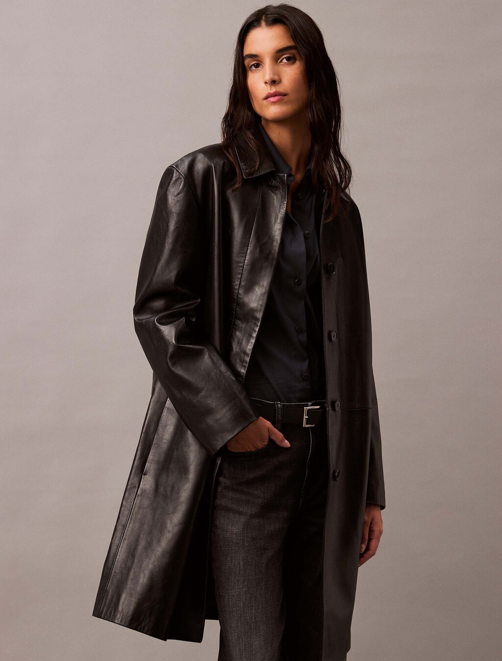 Lamb Suede Car Coat, Black Beauty, hi-res