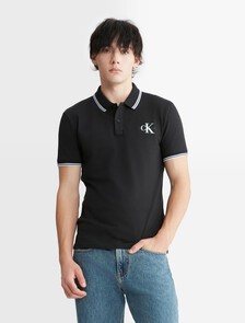 Monologo Slim Tipped Polo, Ck Black, hi-res