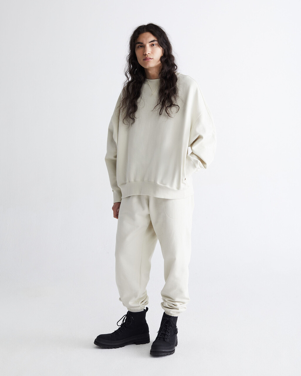 STANDARDS FLEECE CREWNECK SWEATSHIRT, BONE WHITE-101Y, hi-res