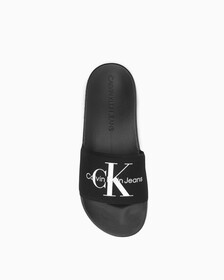 RECYCLED CANVAS SLIDERS, Black/Bright White, hi-res