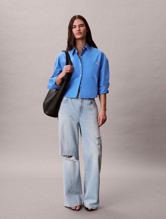 Cropped Cotton Poplin Shirt