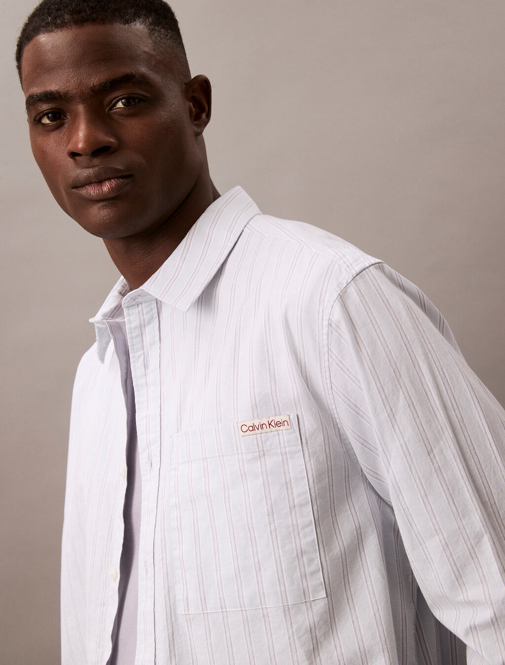 Relaxed Striped Oxford Shirt, Niagara Mist, hi-res