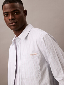Relaxed Striped Oxford Shirt, Niagara Mist, hi-res