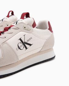 SUEDE COLOR BLOCK TRAINERS, Ancient White/Merlot, hi-res