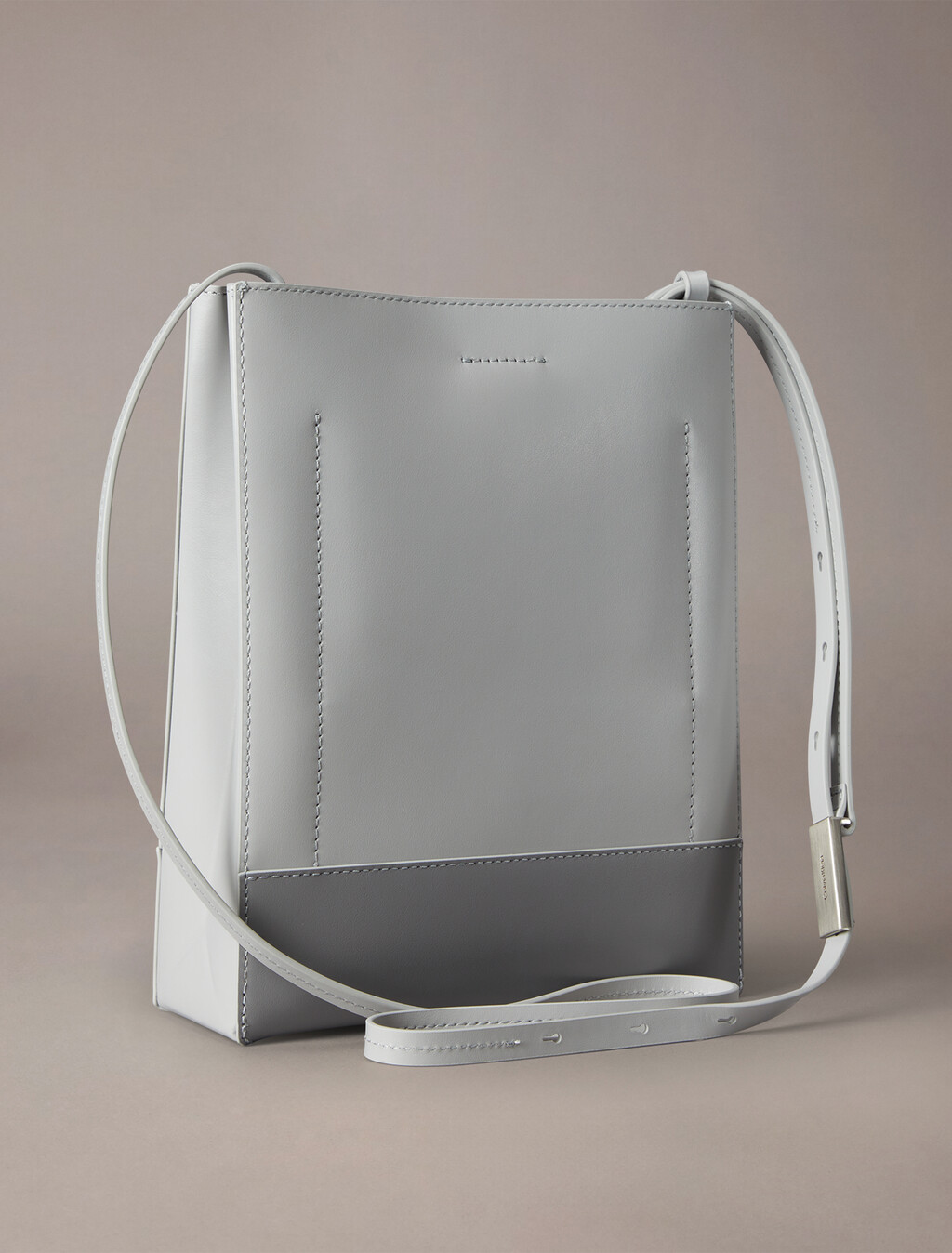 Leather Crossbody Tote Bag, Mirage Gray, hi-res