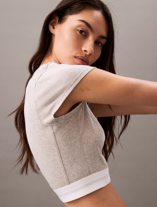 Rib Knit Cropped Tee